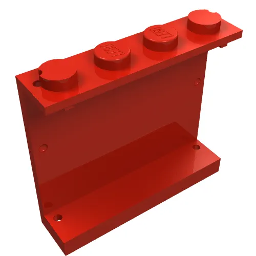 Panel 1 x 4 x 3 - Solid Studs with Diagonal 1/2 Black Left Print [7745]