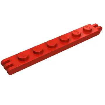 Hinge Plate 1 x 6 with 2 and 3 Fingers On Ends