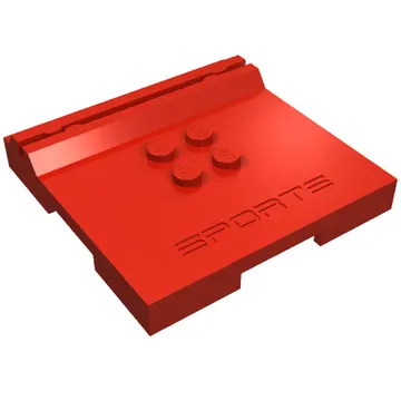 Plate Special 6 x 6 x 2/3 with 4 Studs and Embossed 'SPORTS'