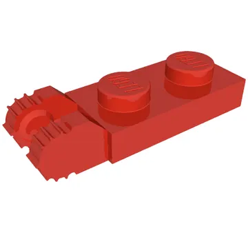 Hinge Plate 1 x 2 Locking with 2 Fingers On End, without Groove, 7 Teeth