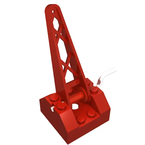 Winch 4 x 4 x 2 with Sloped Top with Red Drum [Complete Assembly]