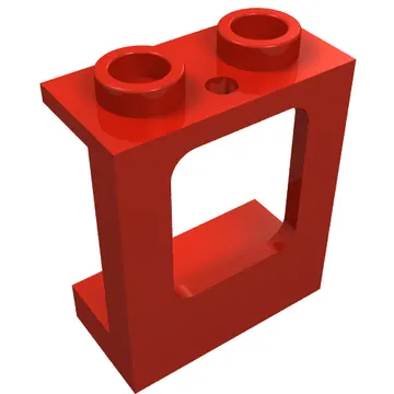 Window 1 x 2 x 2 Plane, Hollow Studs, Single Hole Top and Bottom for Glass