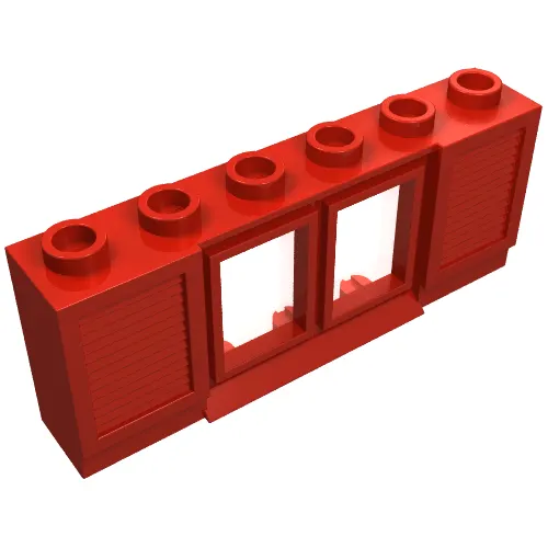 Window 1 x 6 x 2 with Shutters [Old Style Extended Lip & Glass]