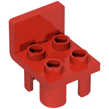 Duplo Chair with 4 Studs and Squared Back