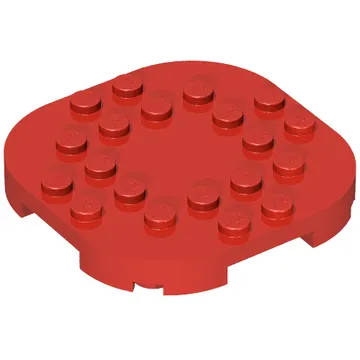 Plate Round Corners 6 x 6 x 2/3 Circle with Reduced Knobs