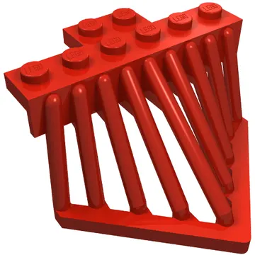 Train Cow Catcher, Plate Special 2 x 6 with Sloped Bars