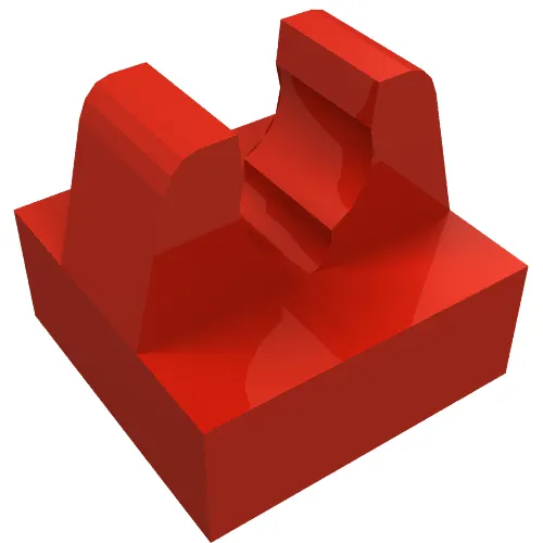 Tile Special 1 x 1 with Clip with Rounded Tips and Center Cut