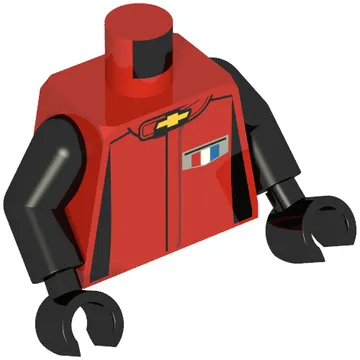 Torso Race Suit with Chevrolet Logo / 'CAMARO' on Back Print, Black Arms and Hands