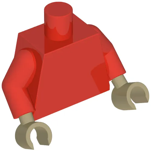 Torso, Red Arms, Dark Tan Hands [Plain]