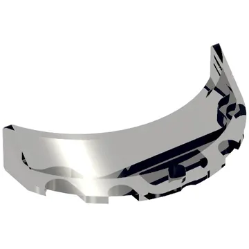 Windscreen 3 x 6 x 1 Curved with Rectangular Stud Holder in Bottom