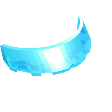 Windscreen 3 x 6 x 1 Curved with 2 Circular Stud Holders in Bottom