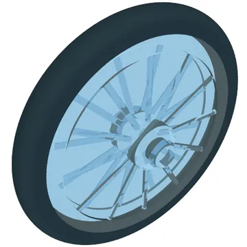 Wheel Bicycle, Fixed Black Tire