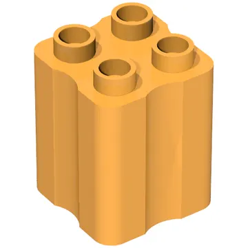 Duplo Brick 2 x 2 x 2 with Indented Sides (Tree Trunk)