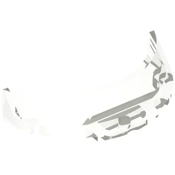 Windscreen 3 x 6 x 1 Curved with Rectangular Stud Holder in Bottom