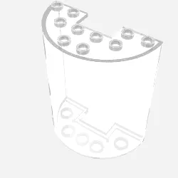 Cylinder Half 3 x 6 x 6 with 1 x 2 Cutout