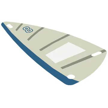 Sail, Triangular, 6 x 12 with Blue 8, Horizontal Gray Stripes, Vertical Blue Stripe Print