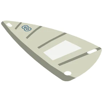 Sail, Triangular, 6 x 12 with Blue 8, Horizontal Gray Stripes, Vertical Gray Stripe Print