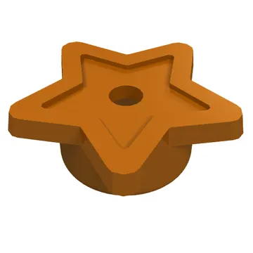 Tile, Star with Stud Holder, Pin Hole