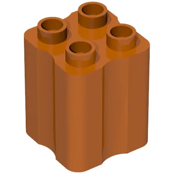 Duplo Brick 2 x 2 x 2 with Indented Sides (Tree Trunk)