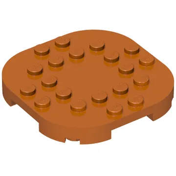 Plate Round Corners 6 x 6 x 2/3 Circle with Reduced Knobs