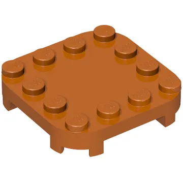 Plate Round Corners 4 x 4 x 2/3 Circle with Reduced Knobs