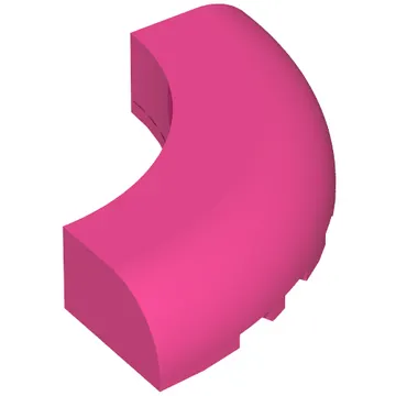 Brick Round Corner 5 x 5 x 1 Curved, Bottom Cut Outs, No Studs, 7 Bottom Tubes