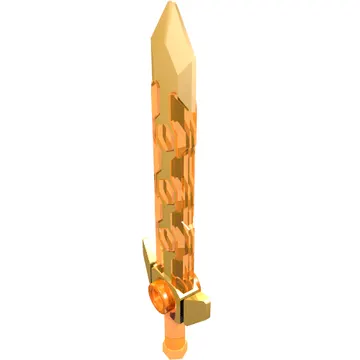 Weapon Sword Long with Angular Crossguard Pearl Gold Pattern