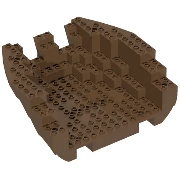 Boat Hull Section, Large Stern 14 x 16 x 5 1/3 with Brown Top [Complete Assembly]