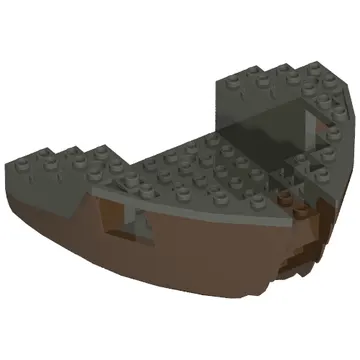 Boat Hull Section, Small Bow 12 x 12 x 5 1/3 with Dark Gray Top [Complete Assembly]