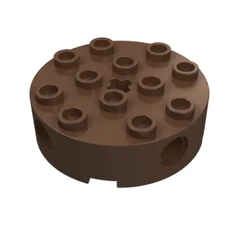 Brick Round 4 x 4 with 4 Side Pin Holes and Center Axle Hole