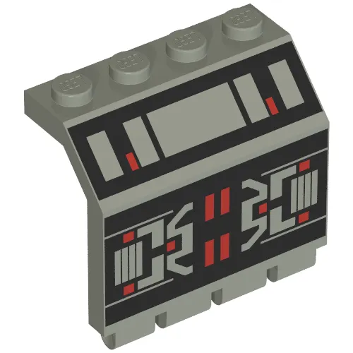 Hinge Panel 2 x 4 x 3 1/3 with Black/Red MTron Print