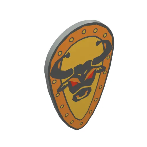 Shield Ovoid with Bull Head Print