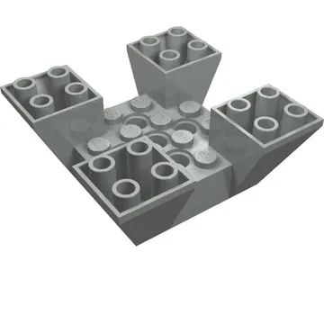 Brick Sloped Inverted 65° 6 x 6 x 2 Quad with Cutouts