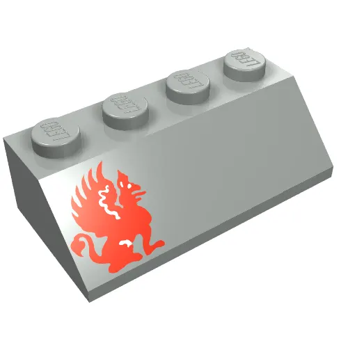 Brick Sloped 45° 2 x 4 with Red Dragon Left Print
