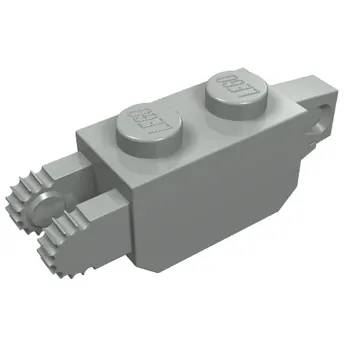 Hinge Brick 1 x 2 Locking with 1 Finger Vertical End and 2 Fingers Vertical End, 9 Teeth