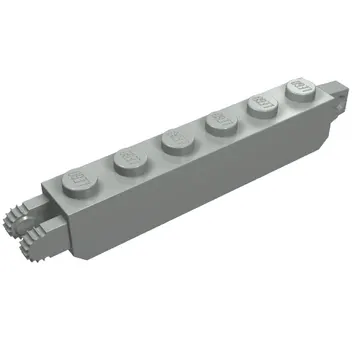 Hinge Brick 1 x 6 Locking with 1 Finger Vertical End and 2 Fingers Vertical End, 9 Teeth