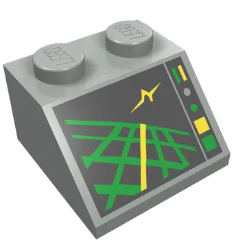Brick Sloped 45° 2 x 2 with Horizon Indicator Screen Print