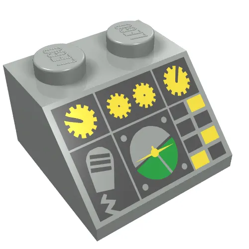 Brick Sloped 45° 2 x 2 with Flight Control Print