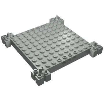 Brick Special 12 x 12 Base with 4 Corner Pegs, 1 x 10 Cutouts, Grooves