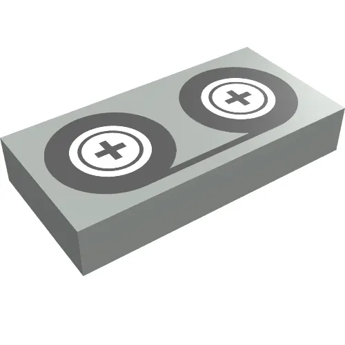 Tile 1 x 2 with Video Tape and Reels Print