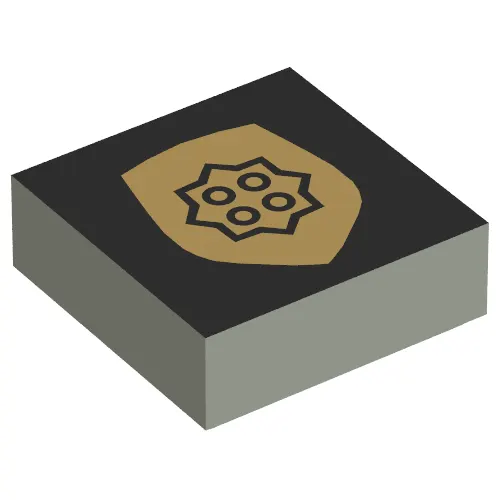 Tile 1 x 1 with Gold Badge Print
