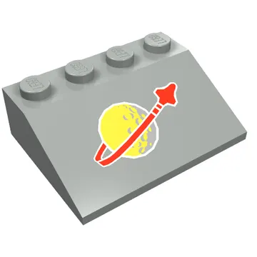 Brick Sloped 33° 3 x 4 with Classic Space Logo Print