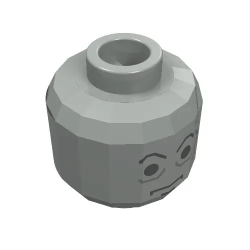 Minifig Head Darth Vader, Scars Gray Left, Eyebrows Print
