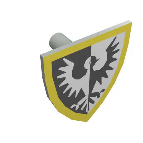 Shield Triangular with Black Falcon and Yellow Border Print