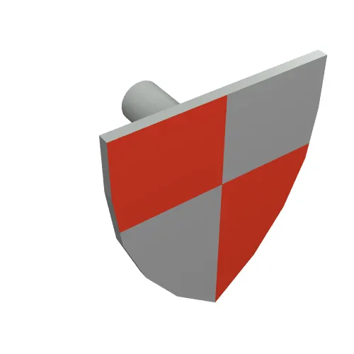 Shield Triangular with Red/Peach Quarters Print Castle, LEGOLAND Castle, Knight, Tournament