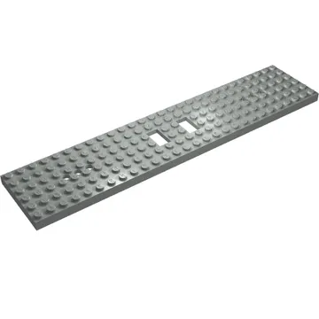 Vehicle Base, Train 6 x 28 with Two 1 x 2 Openings [6 Round Holes Each End and 1 Round Hole at Center]