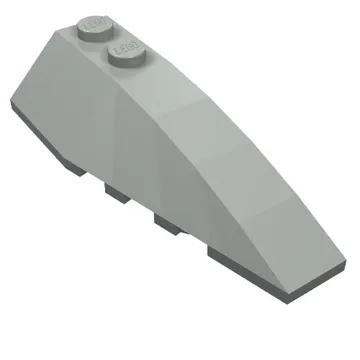 Brick Wedged, Curved 6 x 2 Right, Inner Ridges