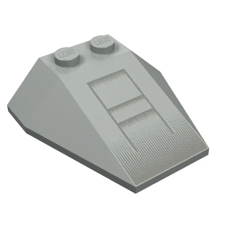 Brick Wedged, Sloped 4 x 4 Triple, No Stud Notches with X-wing Nose Print