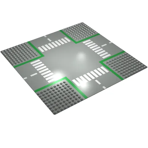 Baseplate 32 x 32 with 9-Stud Crossroads and Road Print