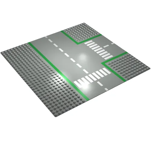 Baseplate 32 x 32 with 9-Stud T Intersection with Road Print